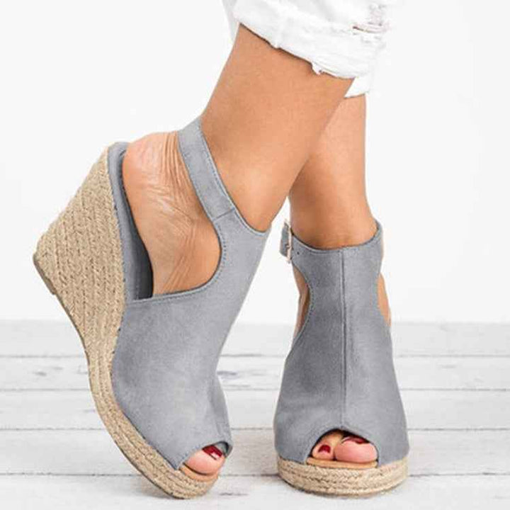 Fashion Women Platform Sandals Peep Toe Spartan Sandals Women Summer Wedges High Heel Shoes Gray