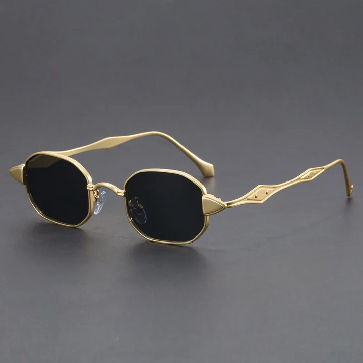 Futuristic Cyberpunk Sunglasses Gold- Black