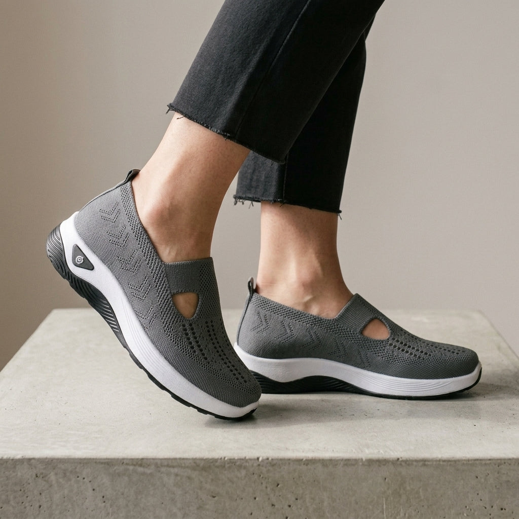 Women's Orthopedic Knit Sneakers Dark Gray