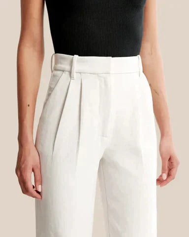 Jiska | Women's Stylish High Waist Wide Leg Trousers - Trendy & Comfy
