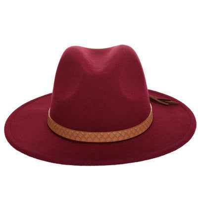 Woolen Jazz Hat - Stylish Winter Accessory for Confident Women Claret