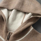 Men's Regular Fit Zip Front Hoodie with Contrast Trim