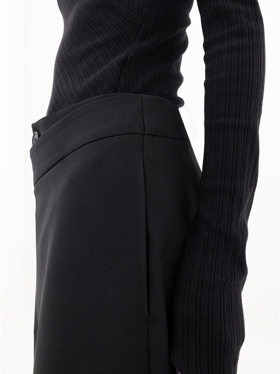 Women's High Waist Asymmetrical Wide Leg Pants - Elegant Fit
