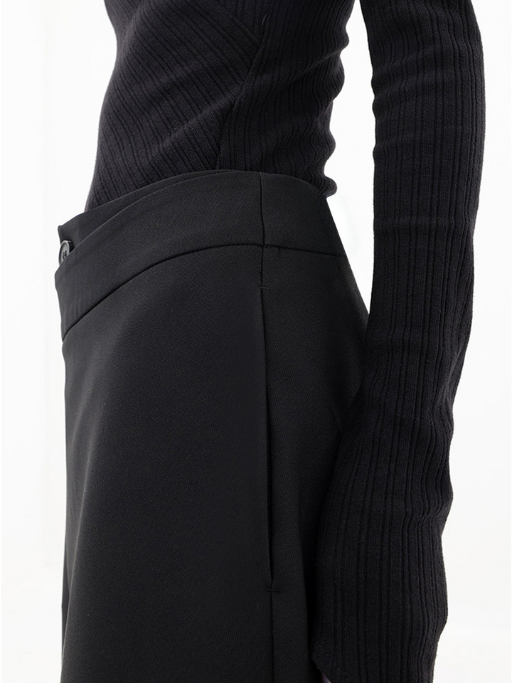 Women's High Waist Asymmetrical Wide Leg Pants - Elegant Fit