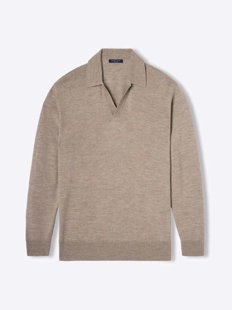 Men's Long Sleeve V-Neck Polo Shirt