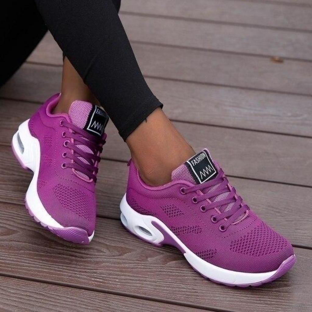 Women's Orthopedic Lace-up Fashion Sneakers | Casual Footwear Purple