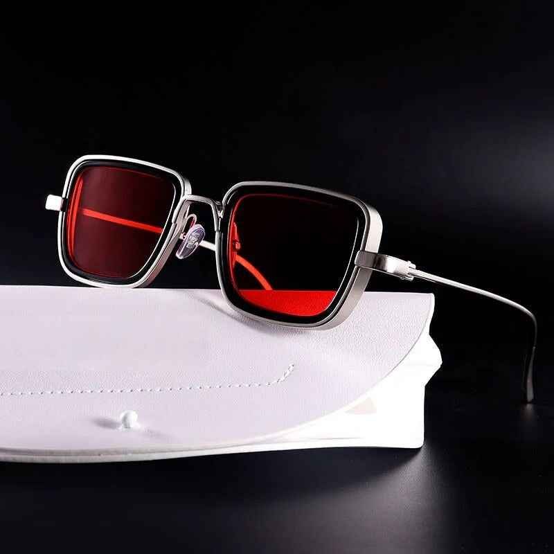 Retro Steampunk Sunglasses for Unique Style Silver Red