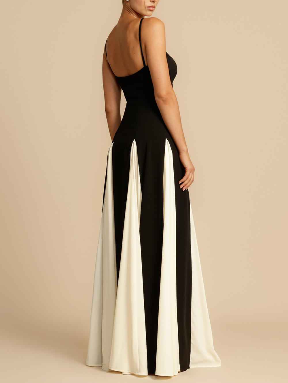 Women's A-Line Maxi Dress with Elegance Panelled Tulle