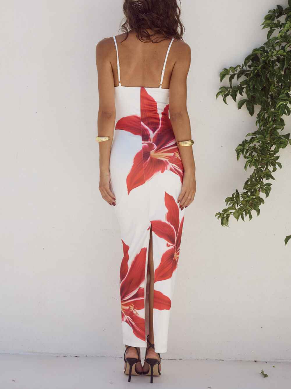 Women's Abstract Floral Print Maxi Dress