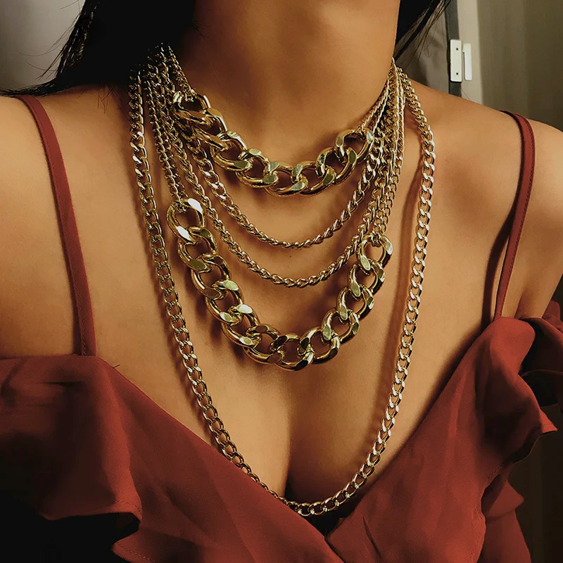 Elegant Layered Cascade Necklace Gold