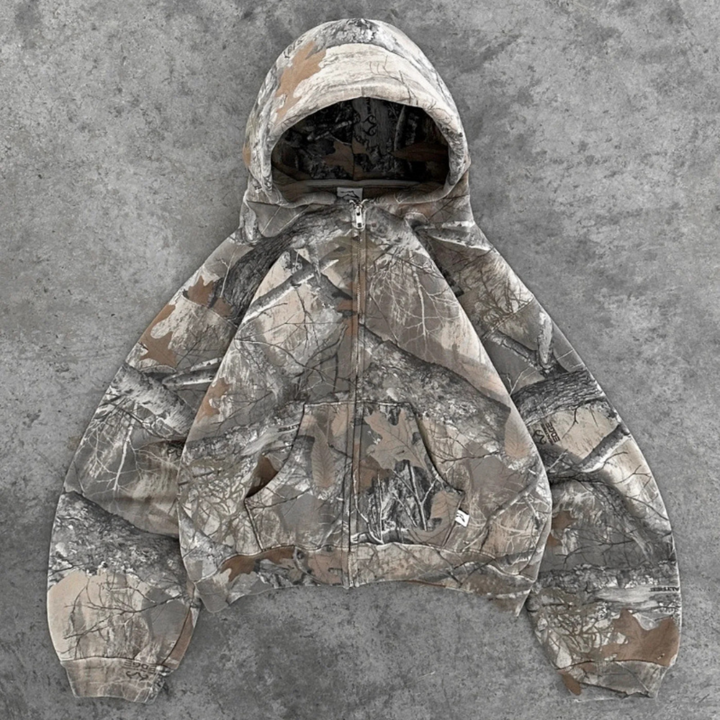 Men's Camouflage Hoodie Camo with Zipper