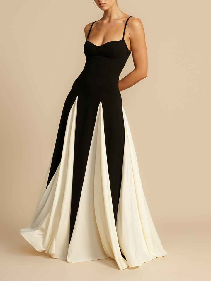 Women's A-Line Maxi Dress with Elegance Panelled Tulle