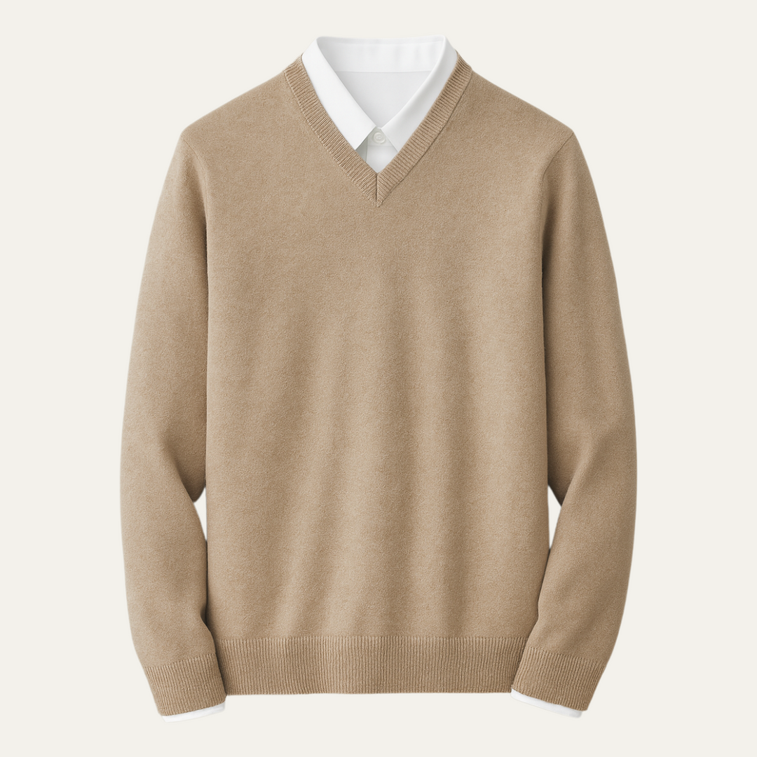 Men's V-Neck Knit Pullover Sweater