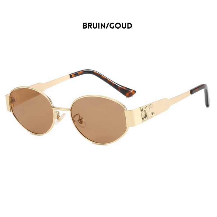 Isya | Women's Gold Sunglasses – Trendy Vintage Style Brown Gold