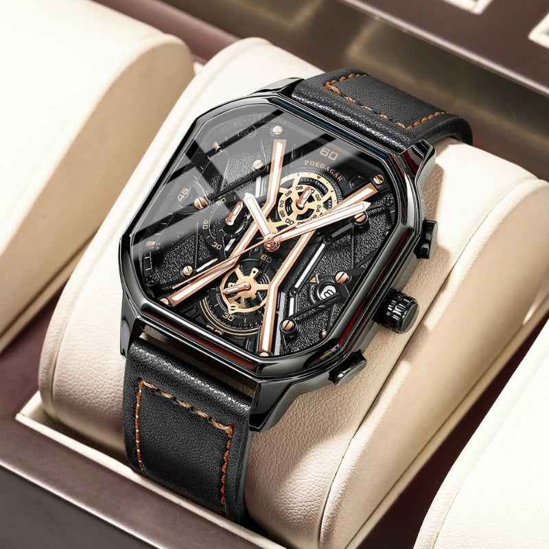 Premium Obsidian Luxury Watch Black Gold