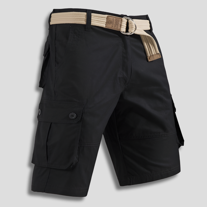 Men's Versatile Multi-Pocket Cargo Shorts Black