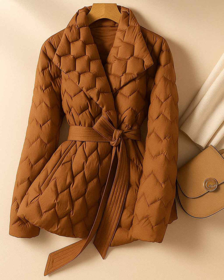 Women's Quilted Wrap Jacket Caramel