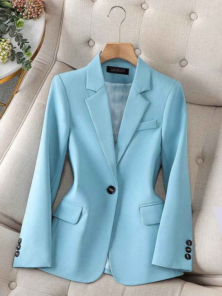 Women's Elegant Slim Fit Blazer Light Blue