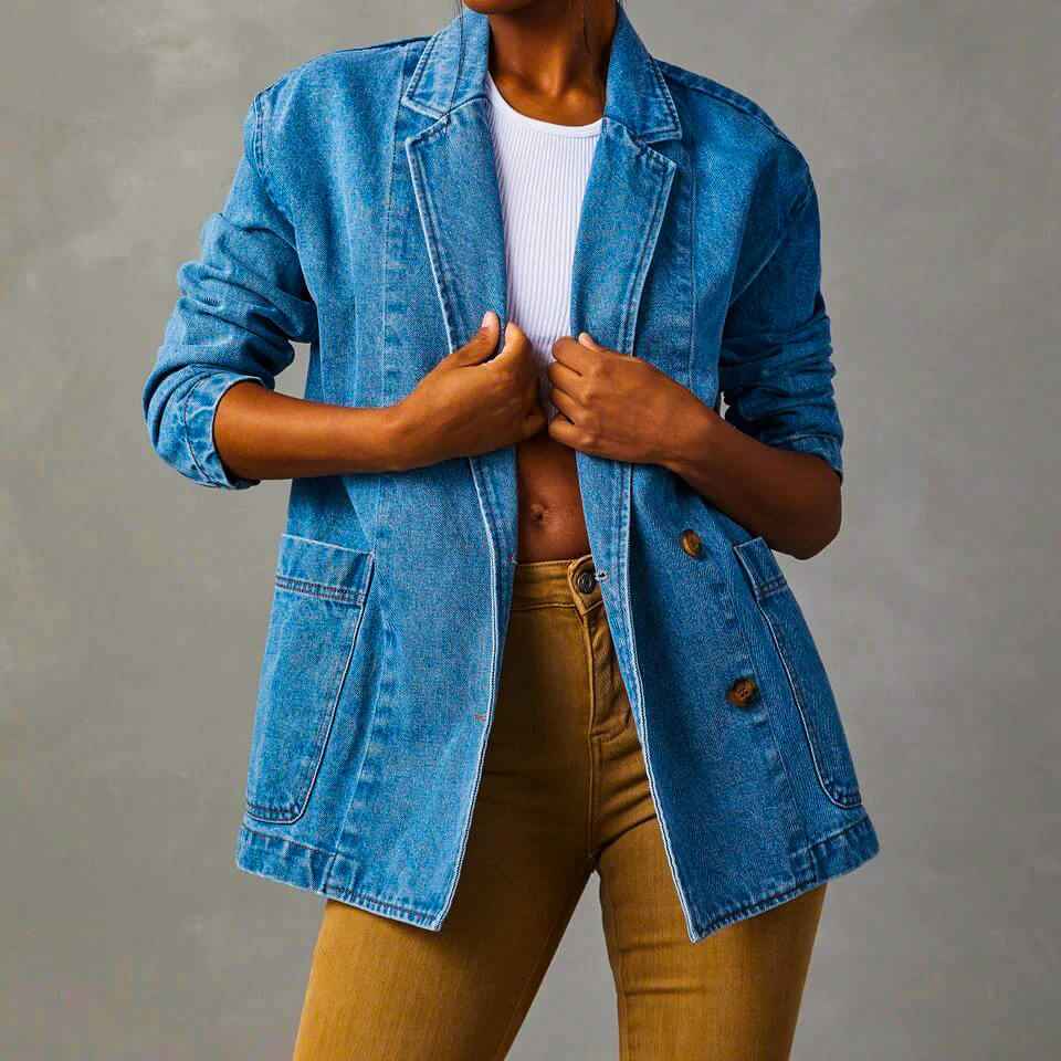Women's Premium Denim Blazer - Amalfi Style XL