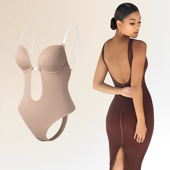 Backless | Women's Push-Up Bra with Open Back Design Beige