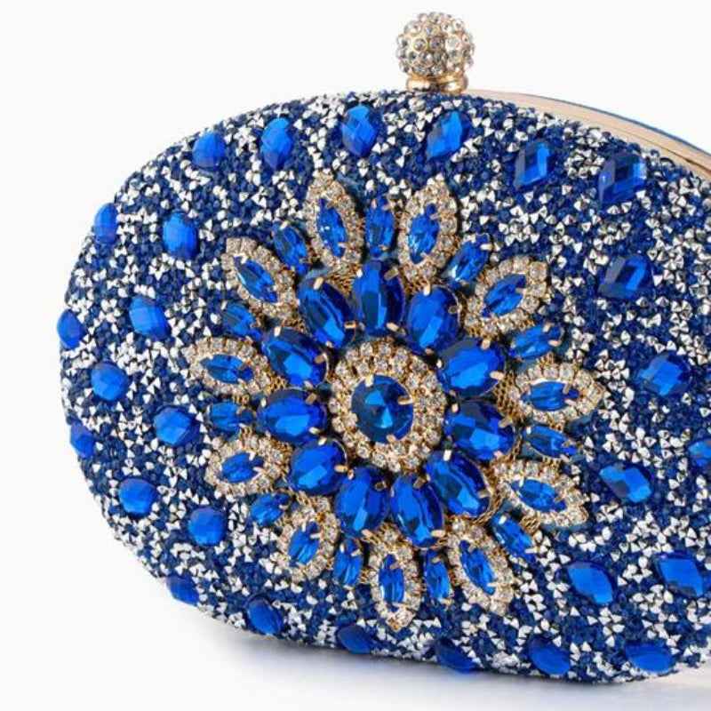 Elegant Azure Diamond Clutch Purse