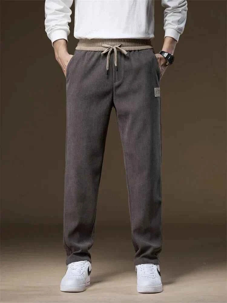Men's Relaxed Fit Joggers with Elastic Waistband and Side Pockets Gray