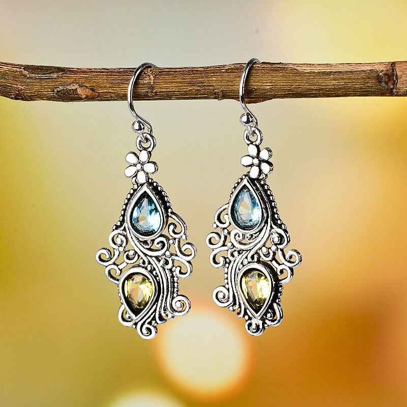 Elegant Filigree Gem Earrings