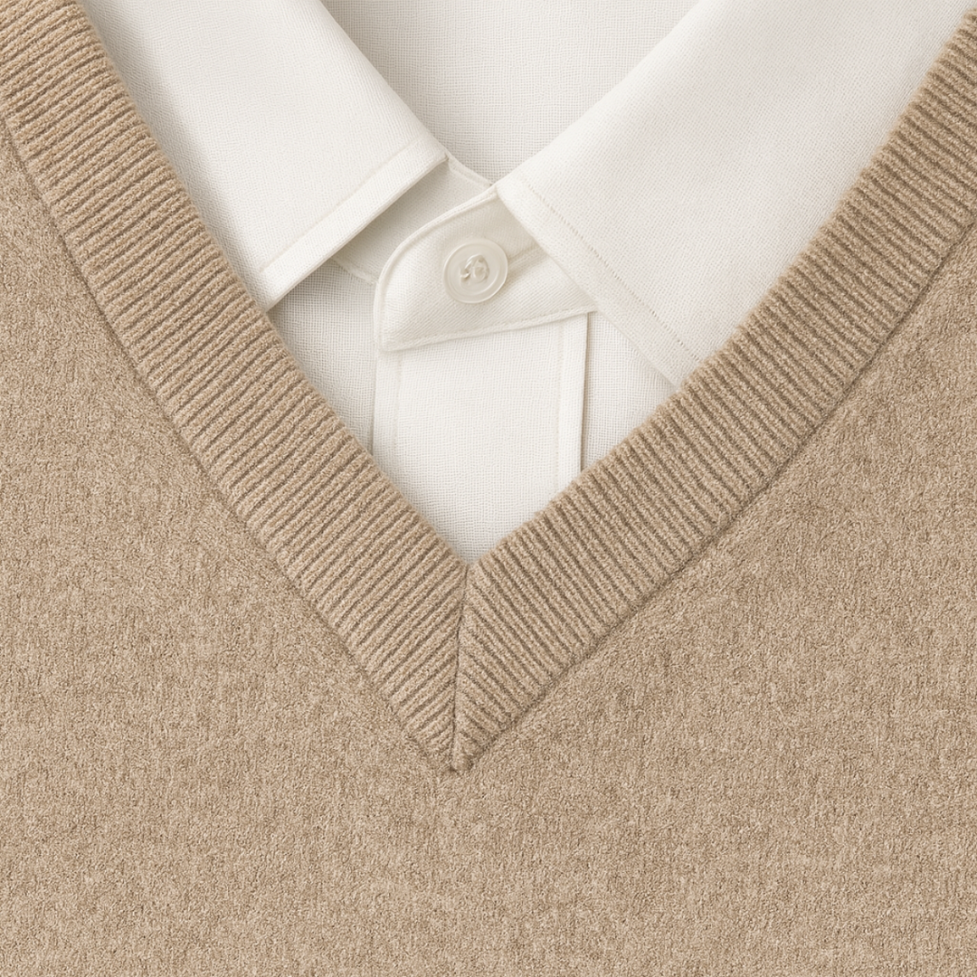 Men's V-Neck Knit Pullover Sweater