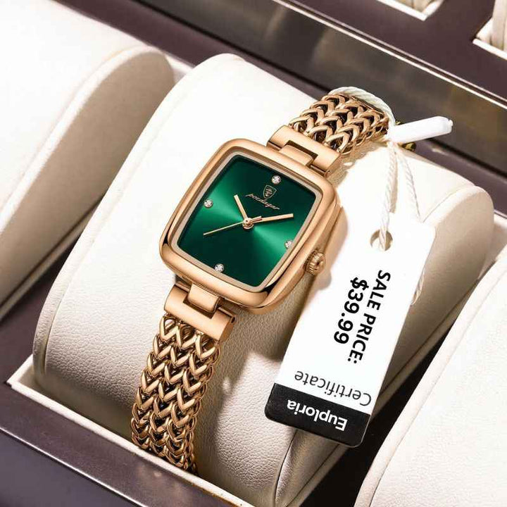 Elegant Melrose Timepiece Rose Gold Green
