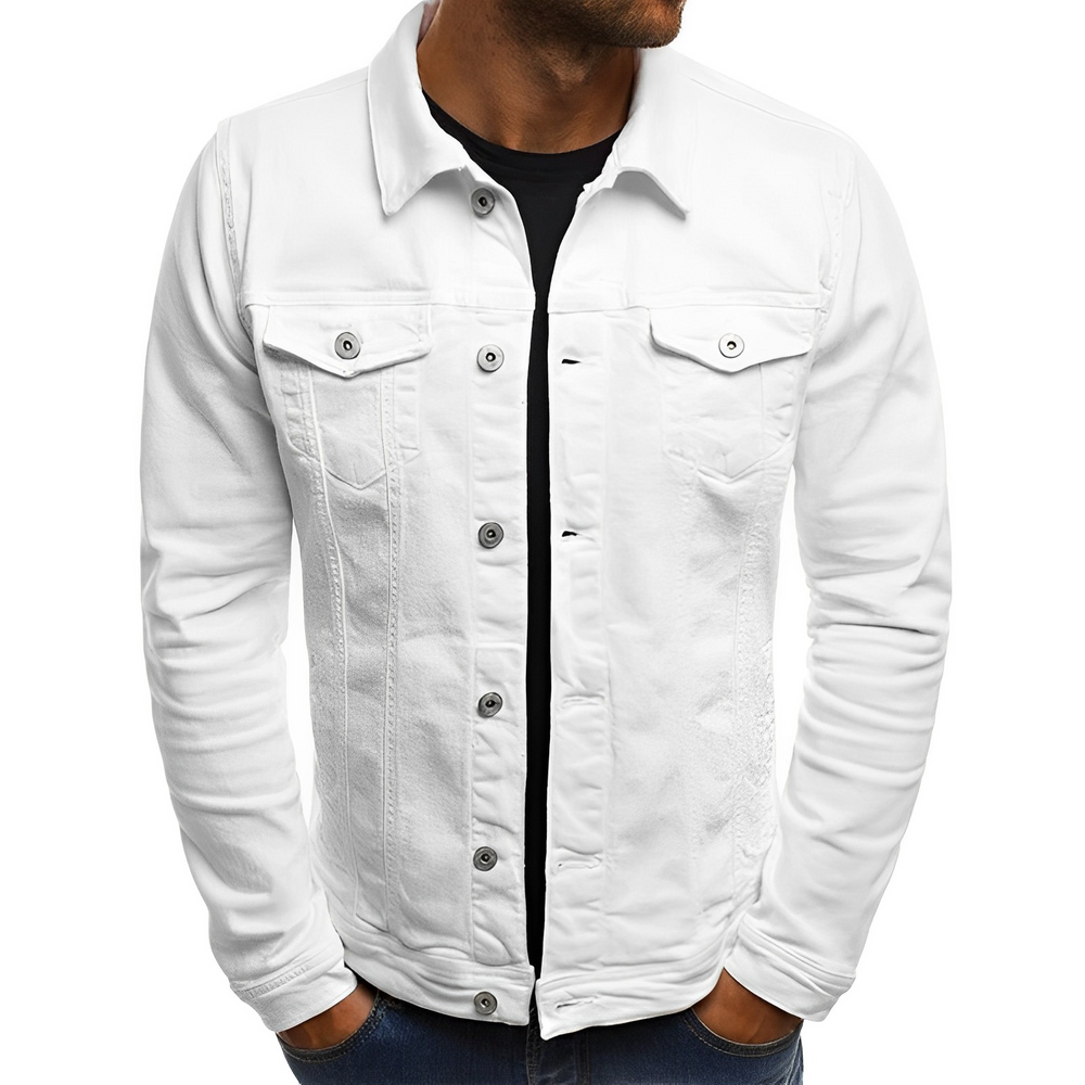 Men's Lightweight Denim Summer Jacket for Warm Weather White