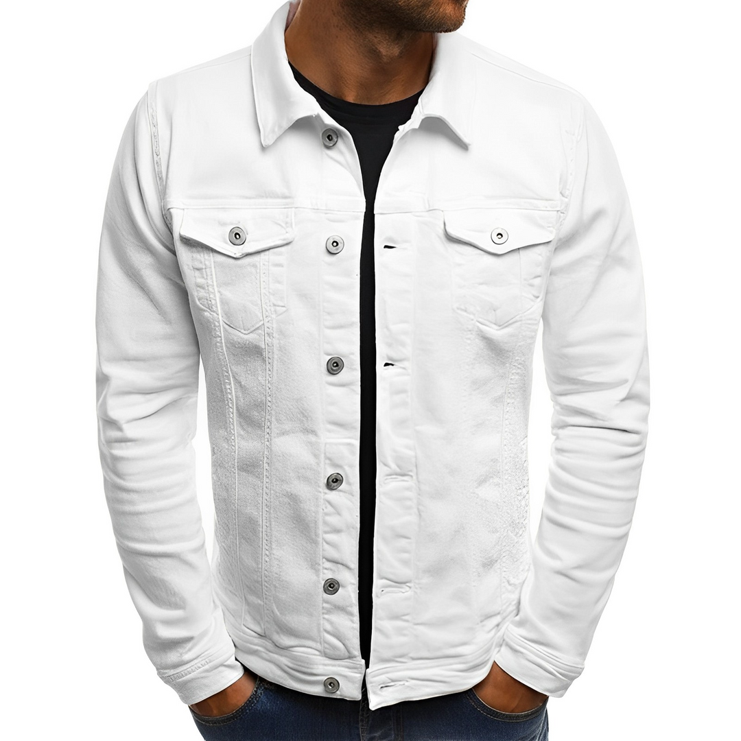 Men's Lightweight Denim Summer Jacket for Warm Weather White