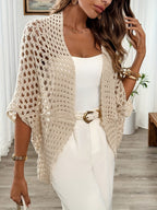 Women's Winter Open Drape Cardigan in Hazel Beige