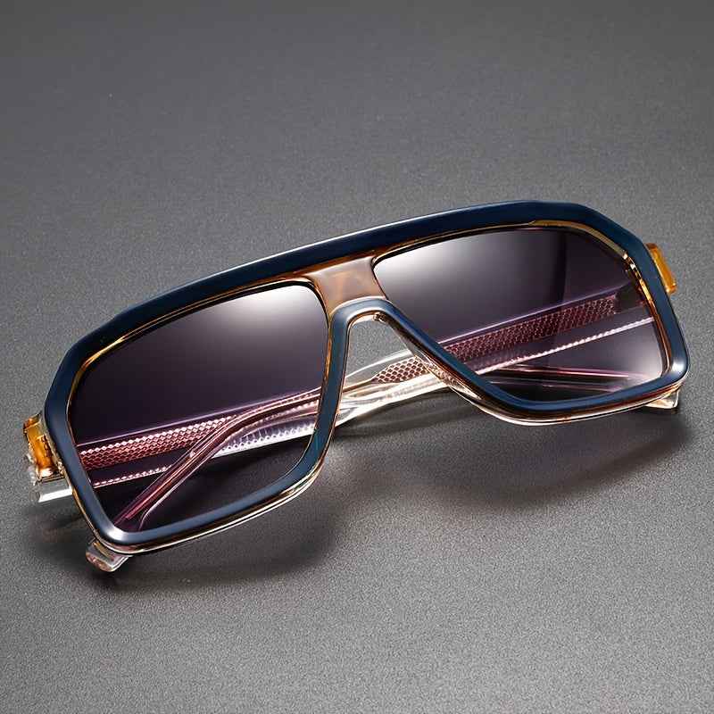 Large Shield Aviator Sunglasses Purple