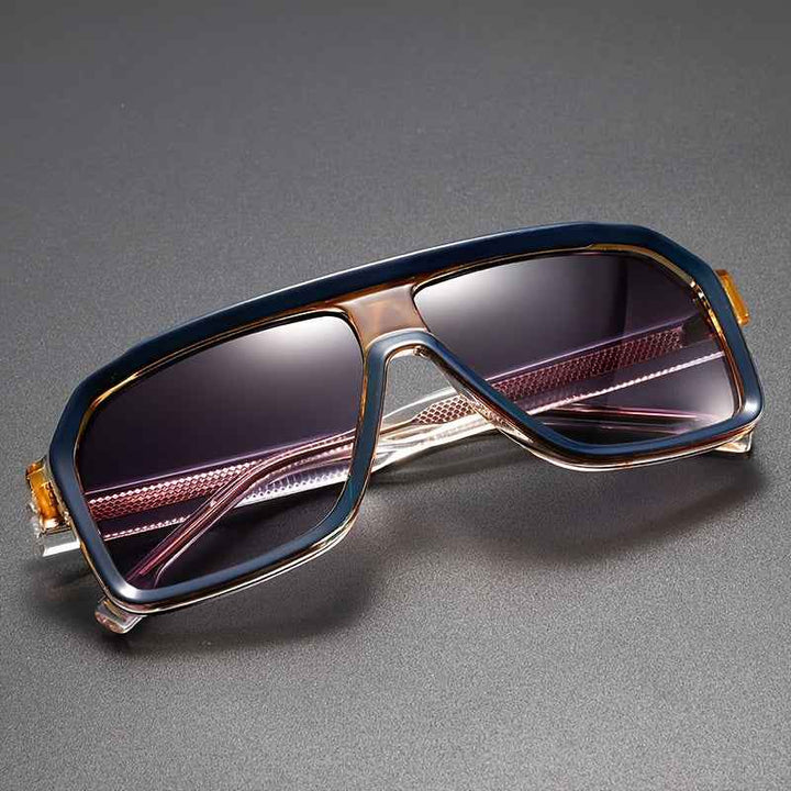 Large Shield Aviator Sunglasses Purple