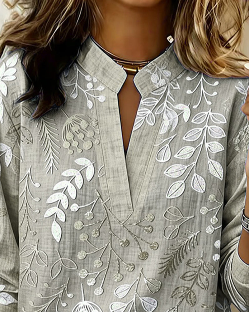 Women's Soft Touch Floral V-Neck Blouse in Pastel Colors
