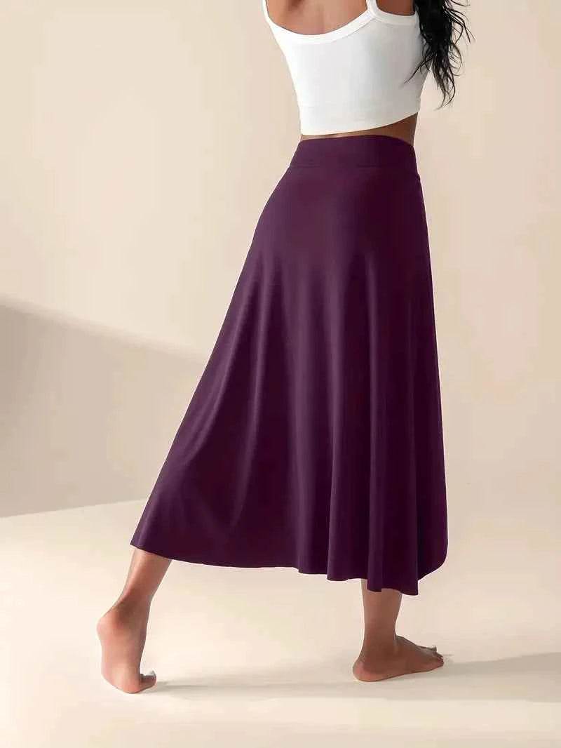 Women's High Waist Skirt with Split and Pockets