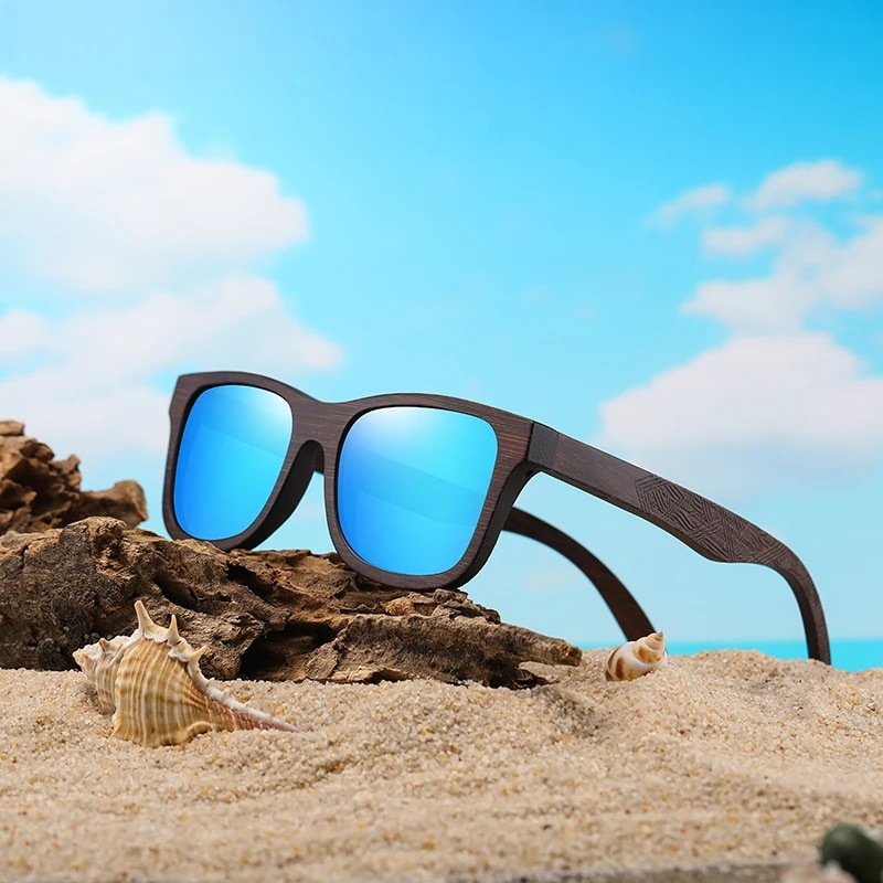 Eco-Friendly Bamboo Polarized Sunglasses Blue