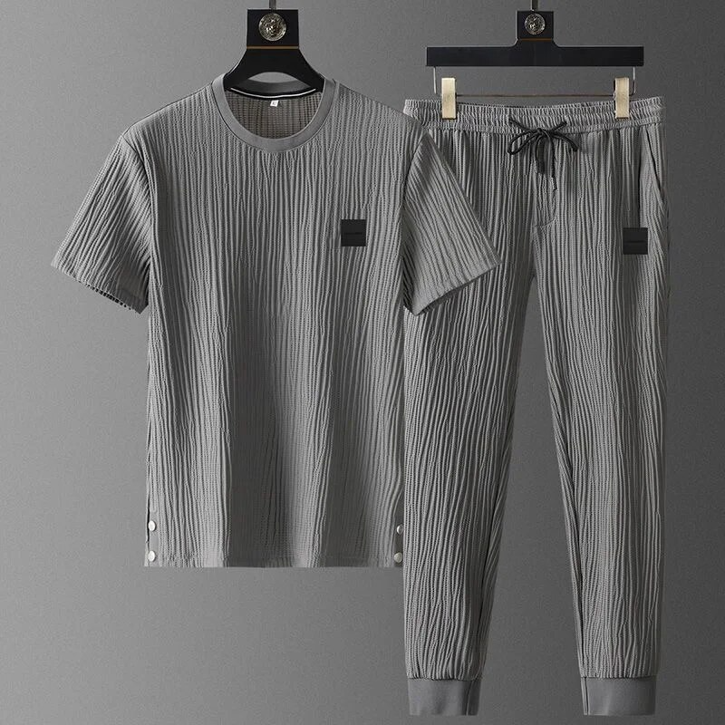 Cool Ice Silk Two-Piece Set Gray