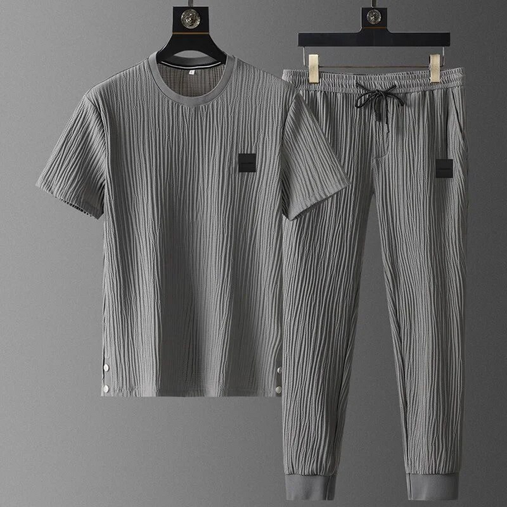 Cool Ice Silk Two-Piece Set Gray