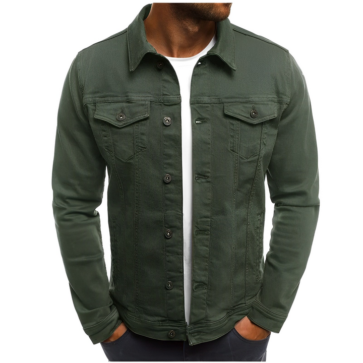 Men's Lightweight Denim Summer Jacket for Warm Weather Green