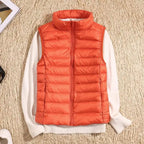 Women's Casual Warm Sleeveless Winter Vest Orange
