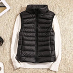 Women's Casual Warm Sleeveless Winter Vest Black