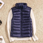 Women's Casual Warm Sleeveless Winter Vest Navy