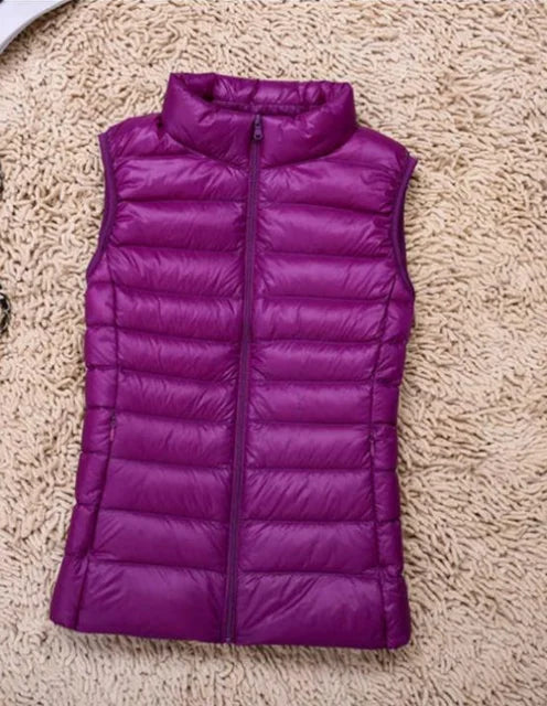 Women's Casual Warm Sleeveless Winter Vest Purple
