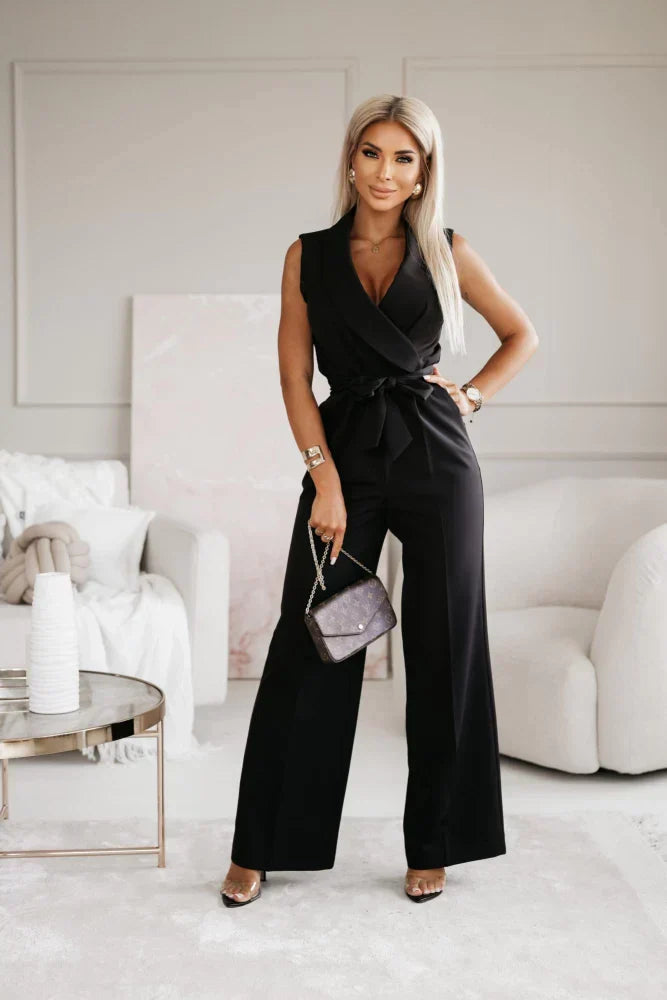Claire | Women's Sleeveless Jumpsuit with Belt