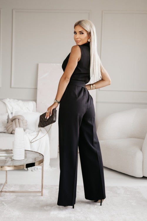 Claire | Women's Sleeveless Jumpsuit with Belt