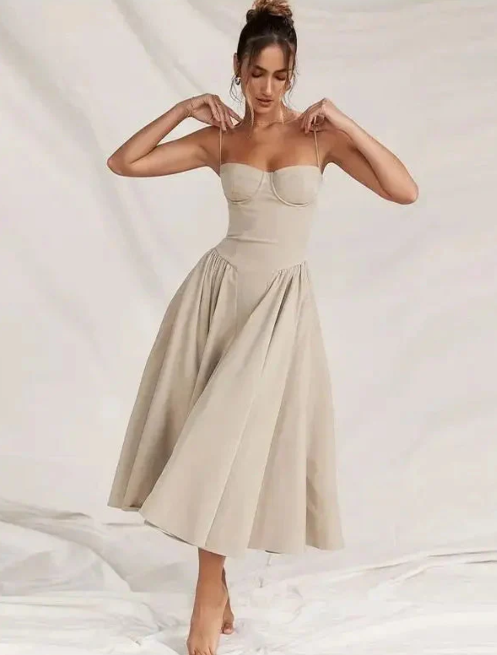 Aisola | Stylish Casual Summer Dress Beige