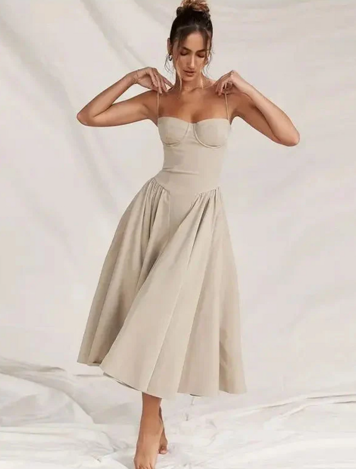 Aisola | Stylish Casual Summer Dress Beige