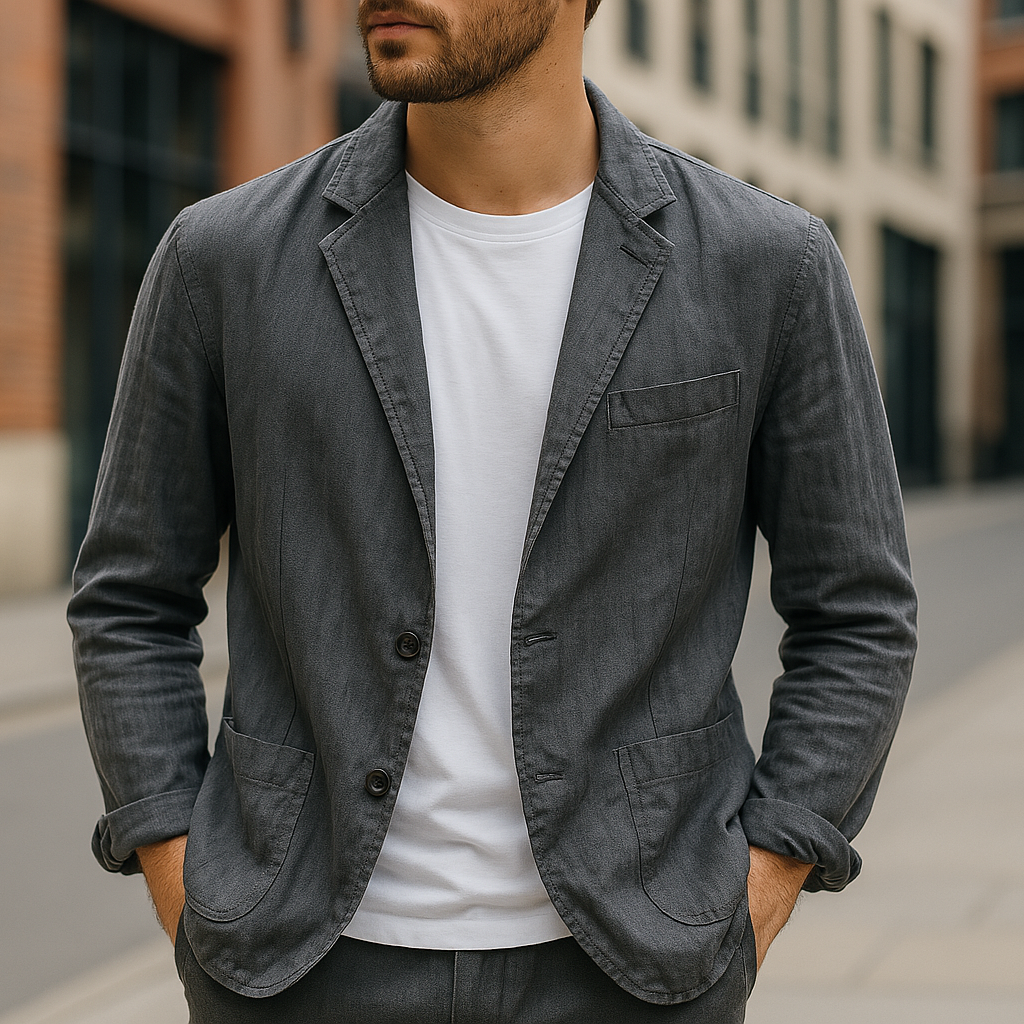 Linen Blazer for Men - Lightweight, Breathable, Stylish Summer Blazer Grey