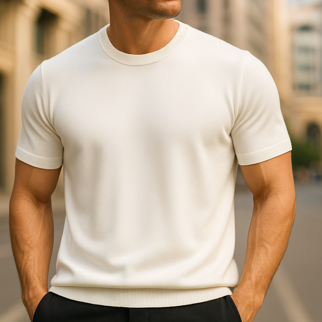 Merino Cashmere T-shirt for Men White